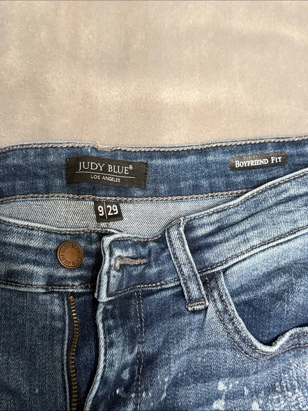 Judy Blue Light Blue Distressed Boyfriend fit Jeans style JB82169LT item 72519